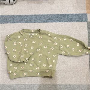 Green Daisy Print Sweatshirt - Reserved size 4t 104cm